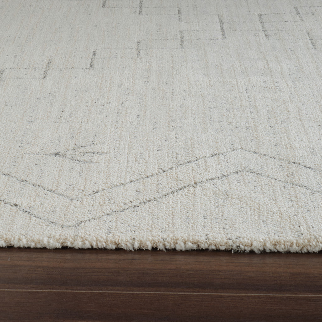 8' X 11' Cream and Beige Abstract Distressed Area Rug