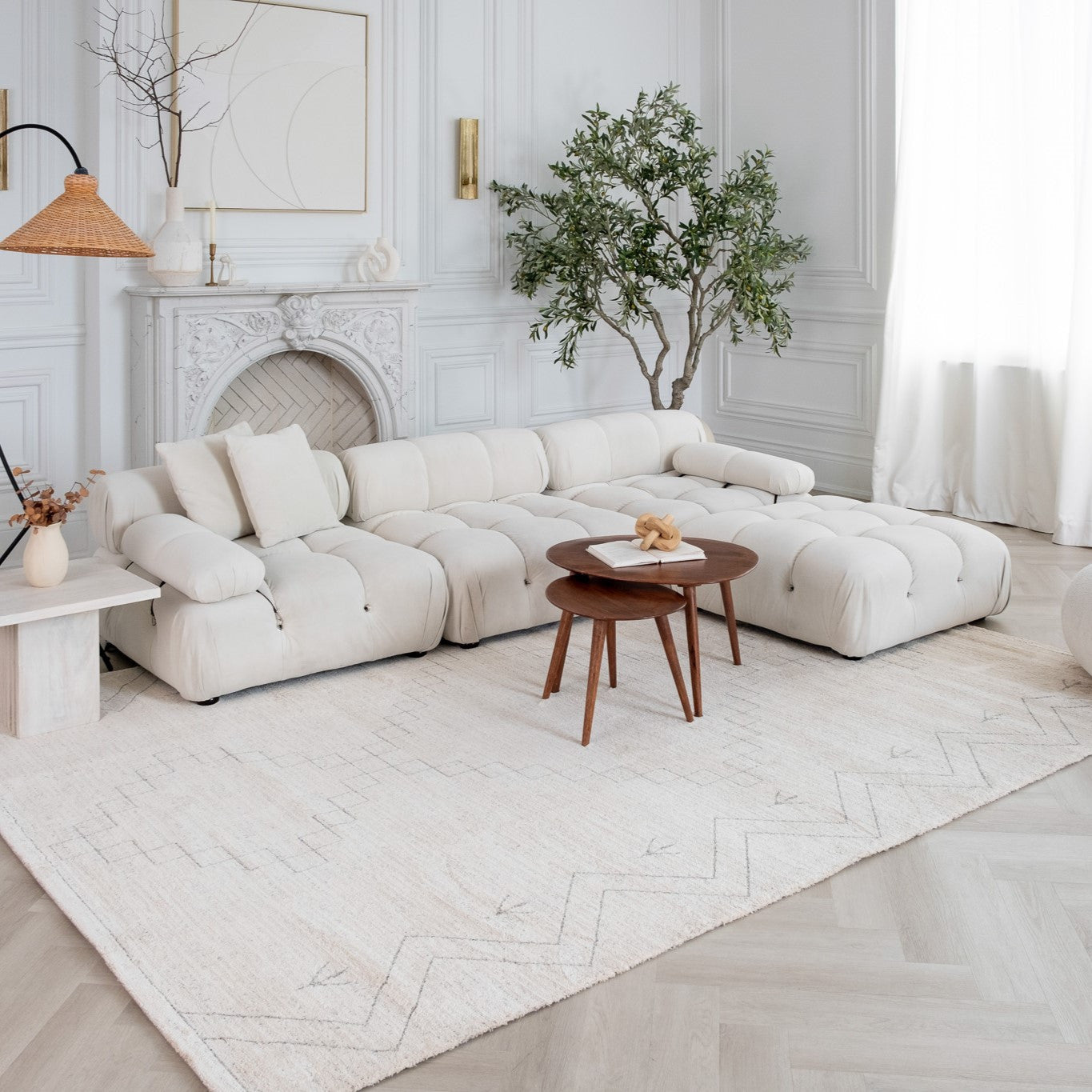 8' X 11' Cream and Beige Abstract Distressed Area Rug