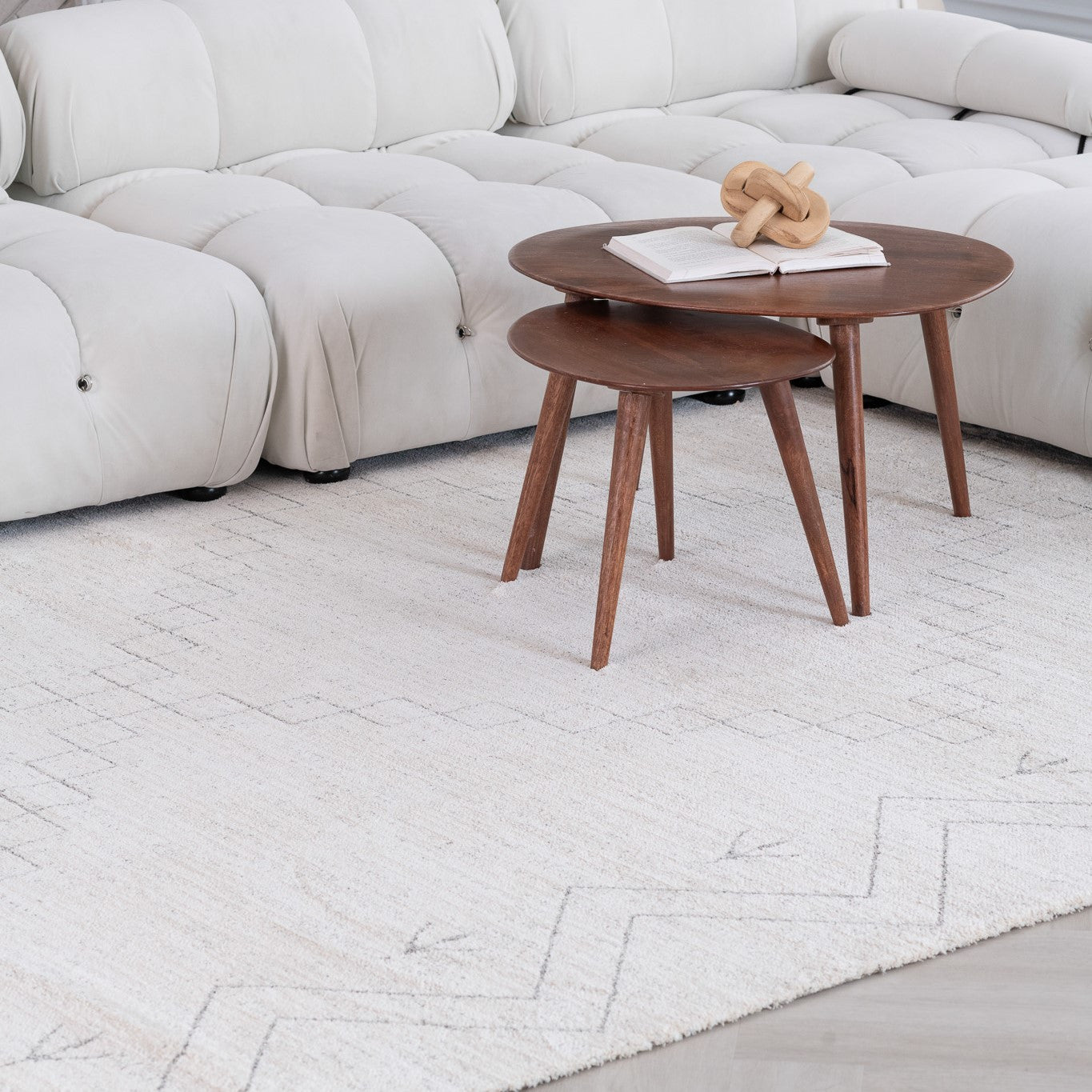 8' X 11' Cream and Beige Abstract Distressed Area Rug