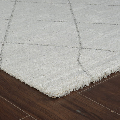 8' Cream and Beige Abstract Distressed Area Rug