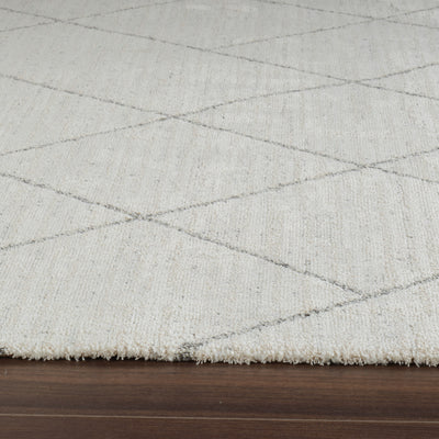 8' Cream and Beige Abstract Distressed Area Rug