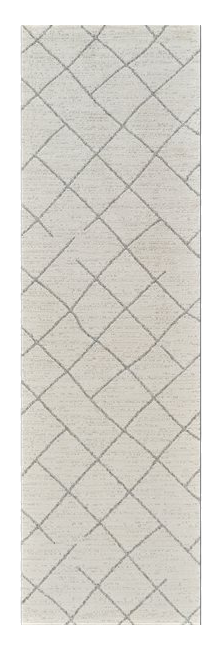 8' Cream and Beige Abstract Distressed Area Rug