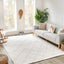 4' X 6' Cream and Beige Abstract Distressed Area Rug