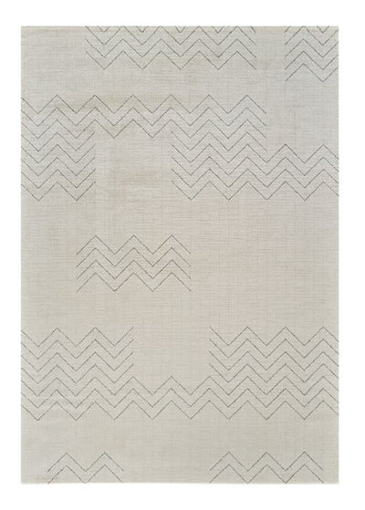 4' X 6' Cream and Beige Abstract Distressed Area Rug