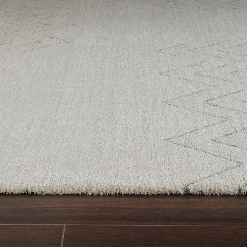 5' X 8' Cream and Beige Abstract Distressed Area Rug