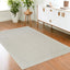 4' X 6' Cream and Beige Abstract Distressed Area Rug