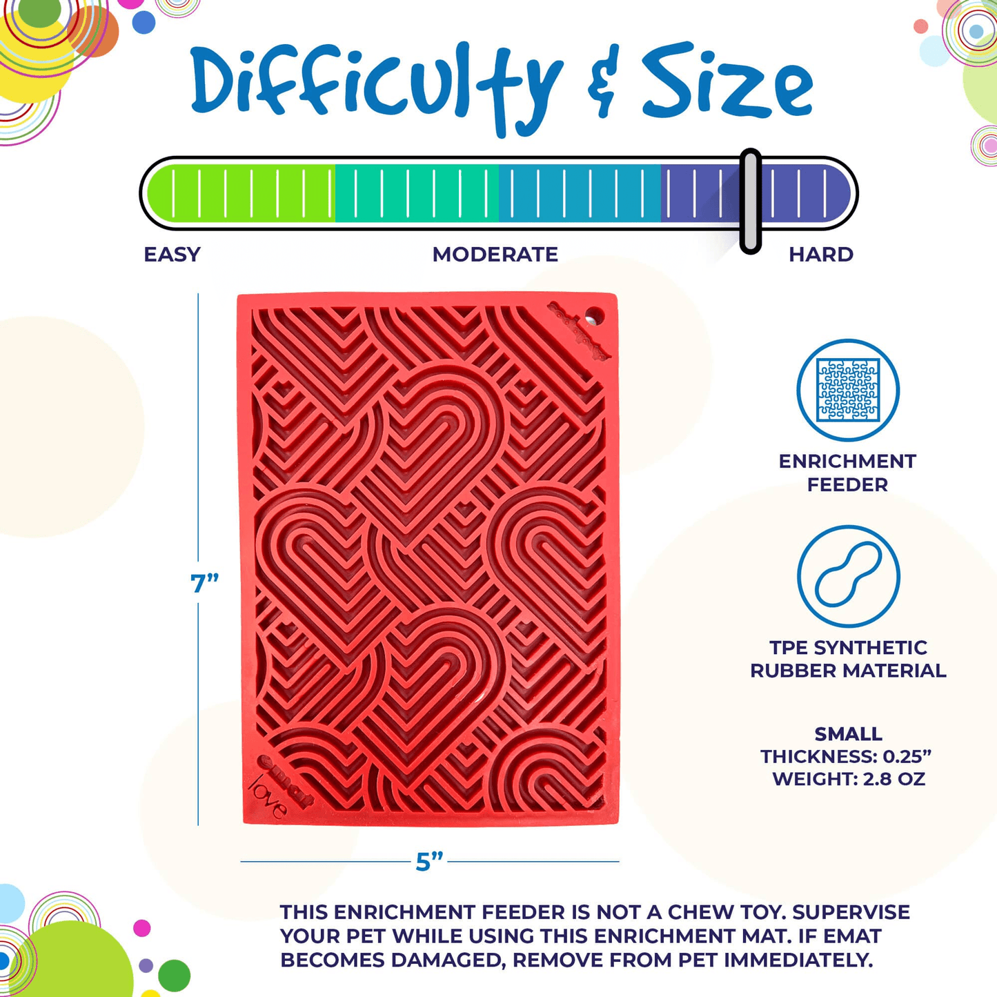 Heart Design Dog Lick Mat for Enrichment