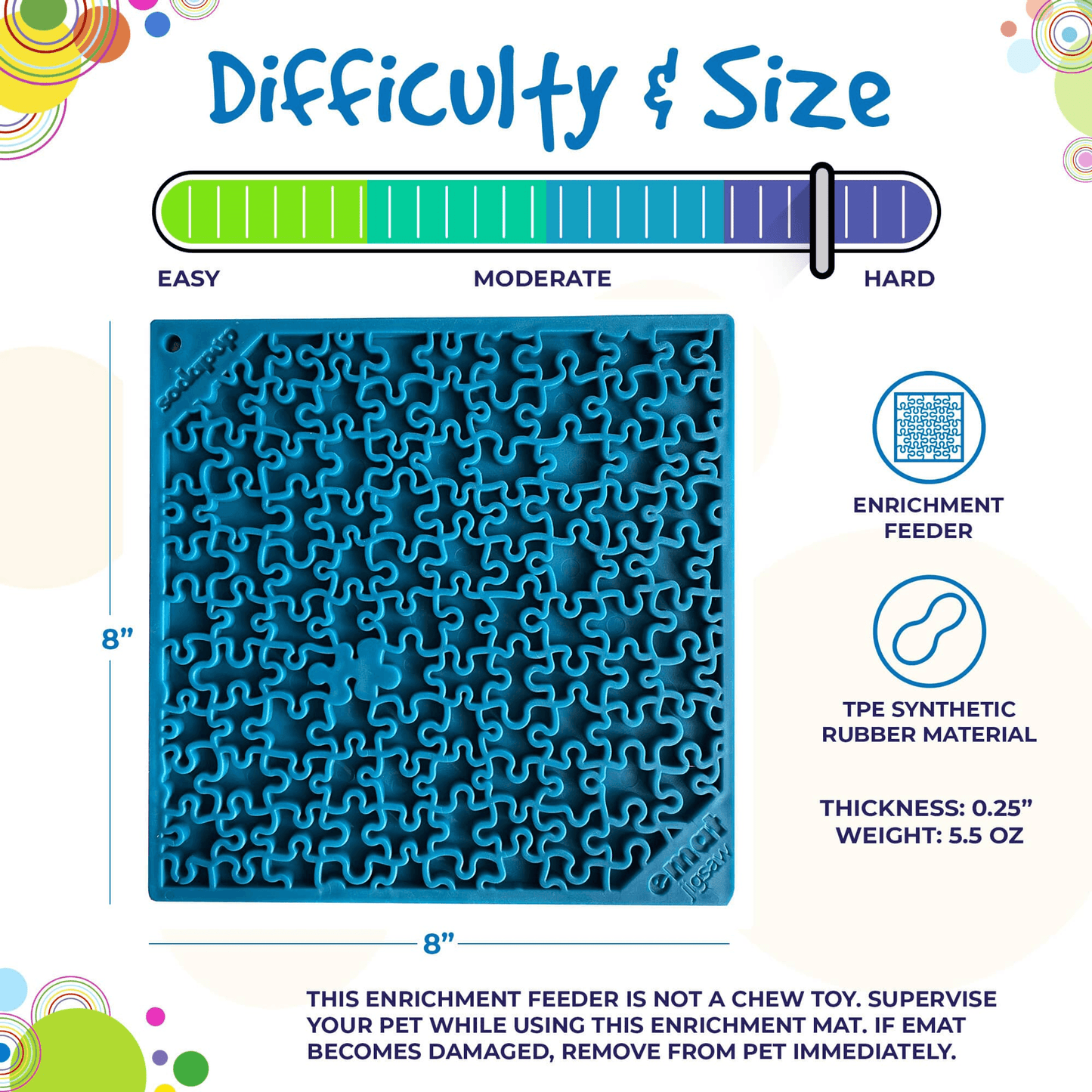 Jigsaw Design Enrichment Lick Mat for Dogs