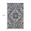 6' X 9' Gray Blue and Ivory Oriental Power Loom Area Rug