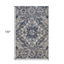 6' X 9' Gray Blue and Ivory Oriental Power Loom Area Rug