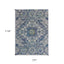 6' X 9' Gray Blue and Ivory Oriental Power Loom Area Rug