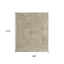 6' X 9' Tan and Ivory Wool Floral Hand Knotted Area Rug