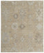 6' X 9' Tan and Ivory Wool Floral Hand Knotted Area Rug