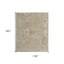 6' X 9' Tan and Ivory Wool Floral Hand Knotted Area Rug