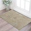 6' X 9' Tan and Ivory Wool Floral Hand Knotted Area Rug