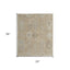 6' X 9' Tan and Ivory Wool Floral Hand Knotted Area Rug