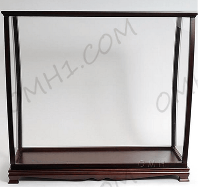 Elegant Dark Mahogany Display Case For Mid-Size Tall Ships