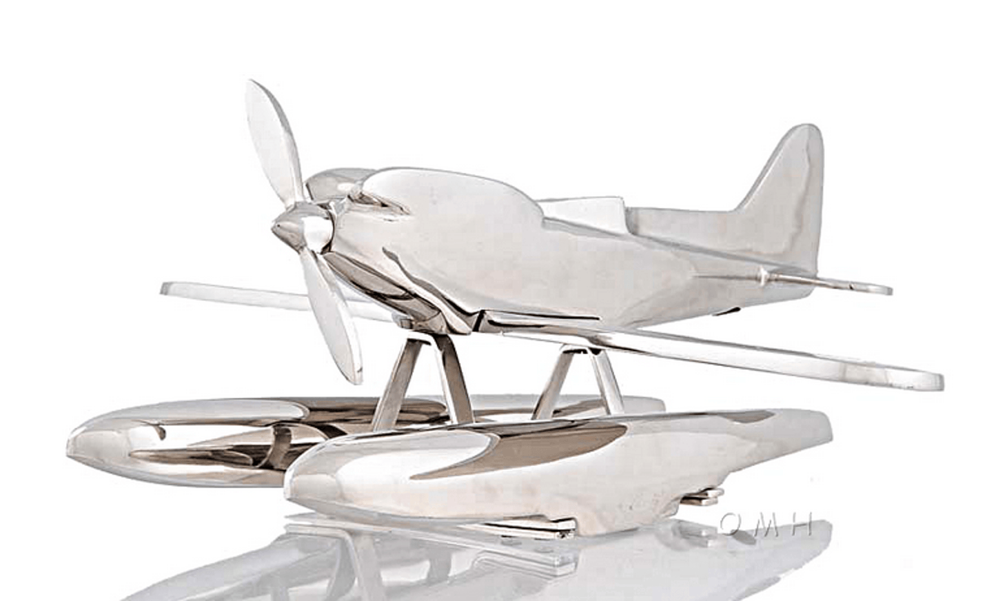 Aluminium Seaplane Decorative Sculpture With Spinning Propeller