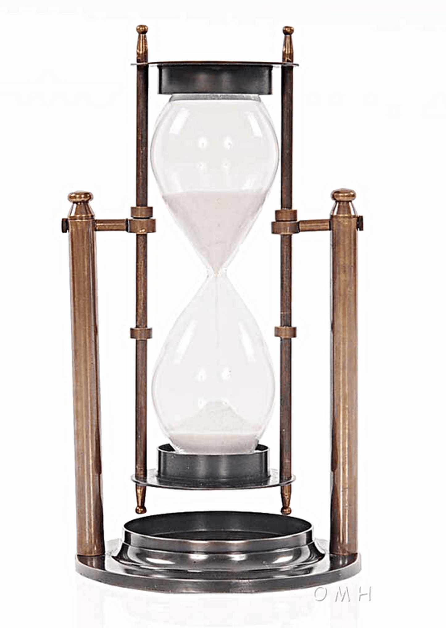 Elegant Brass Revolving Hourglass Timer