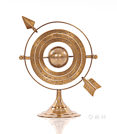 Brass Armillary Globe With Zodiac Symbols