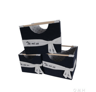 Elegant Set Of 3 Foldable Fabric Baskets In Various Sizes