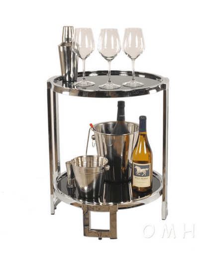 Anne Home Contemporary Chrome-Framed Round End Table