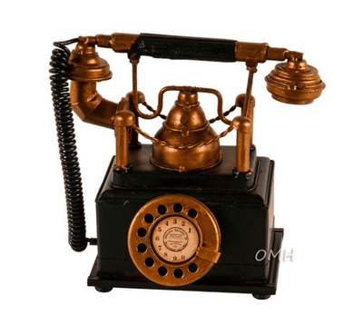 Vintage Handcrafted Metal Telephone Coin Bank