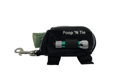 Poop 'N Tie LED Fabric Waste Bag Dispenser with Dual Rolls and Flashlight