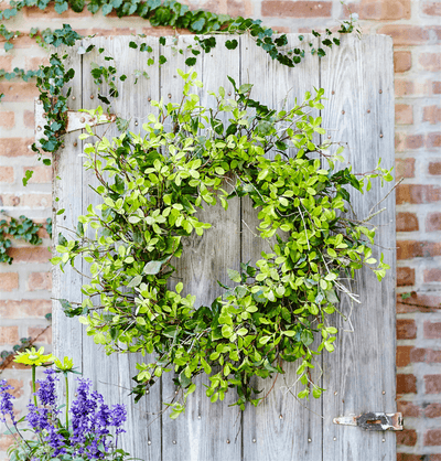 Elegant 30" Oversized Mixed Foliage Wreath In Polyester And Twig