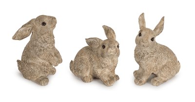 Charming Stone Powder Rabbit Figurines Set Of 3