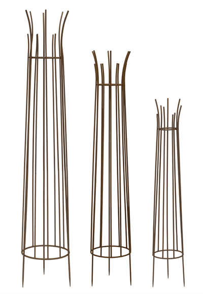 Elegant Metal Obelisk Set Of 3 – 46.75"H, 59"H, 66"H