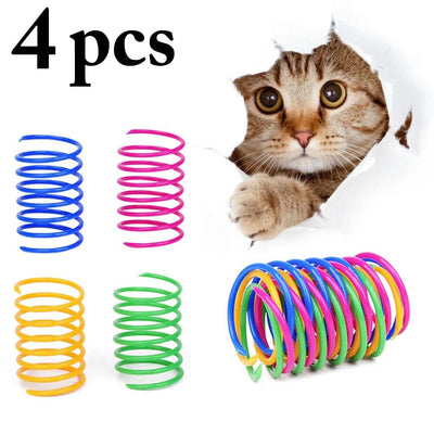 Vibrant Interactive Cat Spring Toys Set