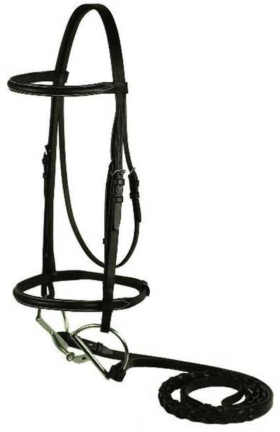 Gatsby Plain Raised Leather Bridle with Laced Reins