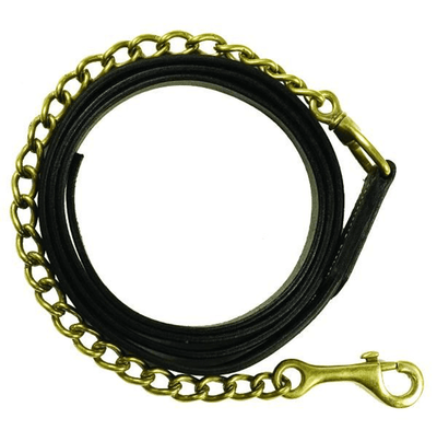 Gatsby Premium Leather Lead with 30" Brass Chain