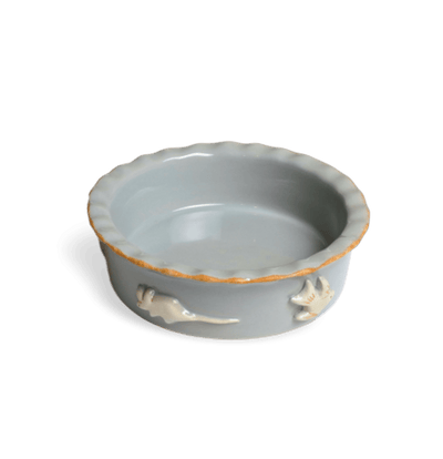 Elegant Stoneware Cat Bowl for Food and Water