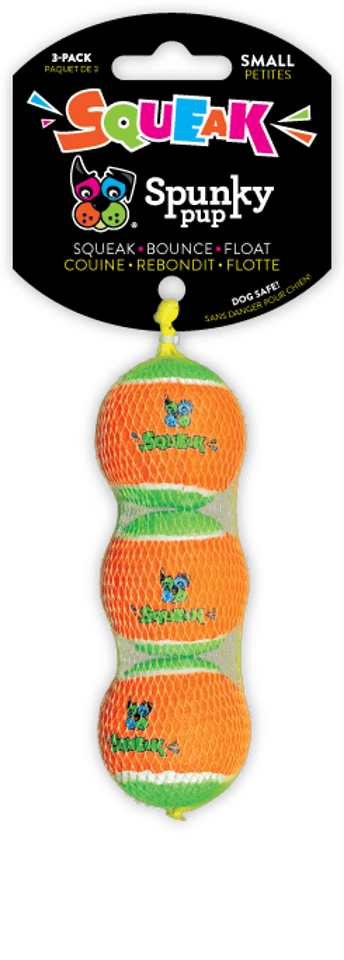 Spunky Pup Squeaky Tennis Balls - Pack of 2 for Safe Play