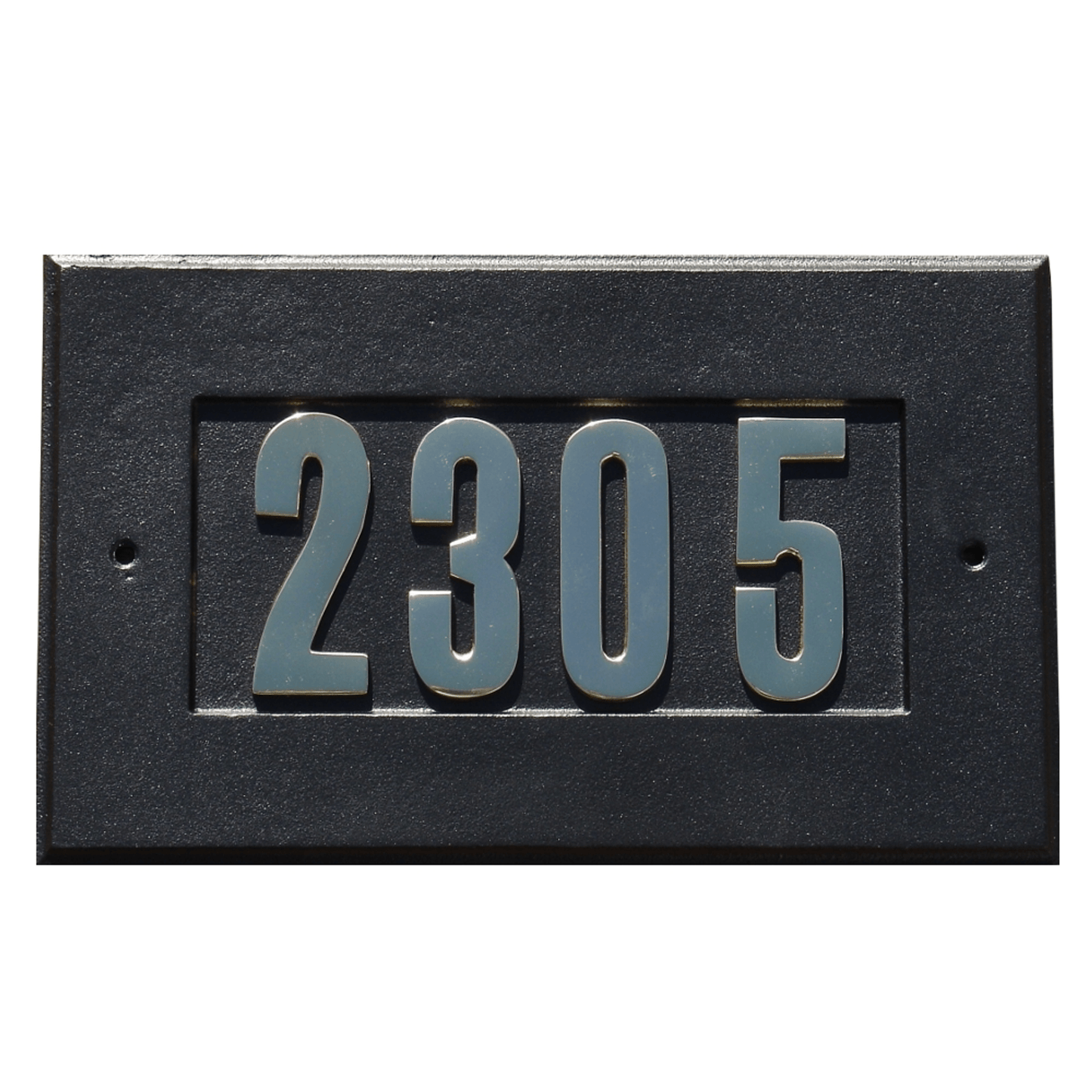 Manchester Address Plate With Gold Brass Numbers - 11" X 7"