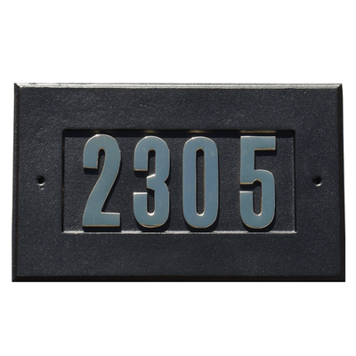 Manchester Address Plate With Gold Brass Numbers - 11" X 7"