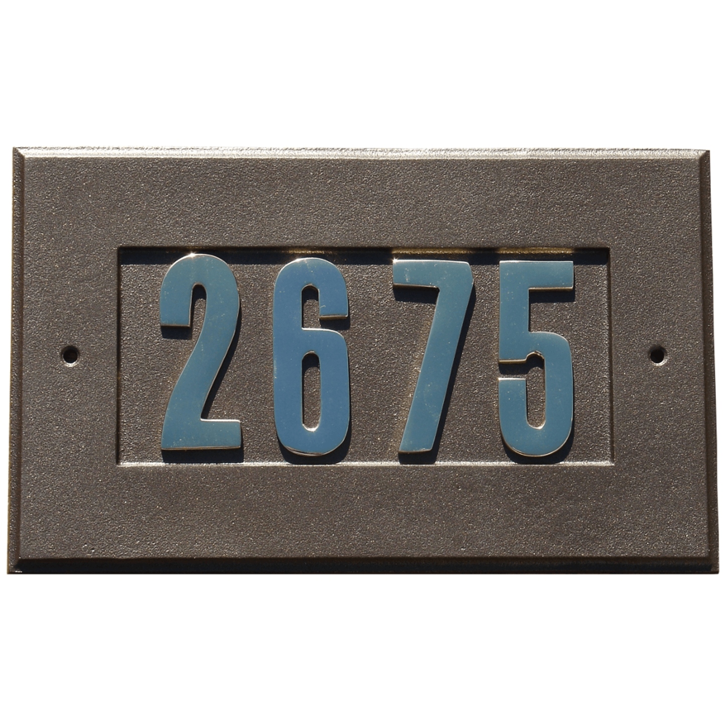 Manchester Address Plate With Gold Brass Numbers - 11" X 7"