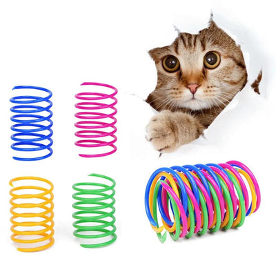 Vibrant Interactive Cat Spring Toys Set