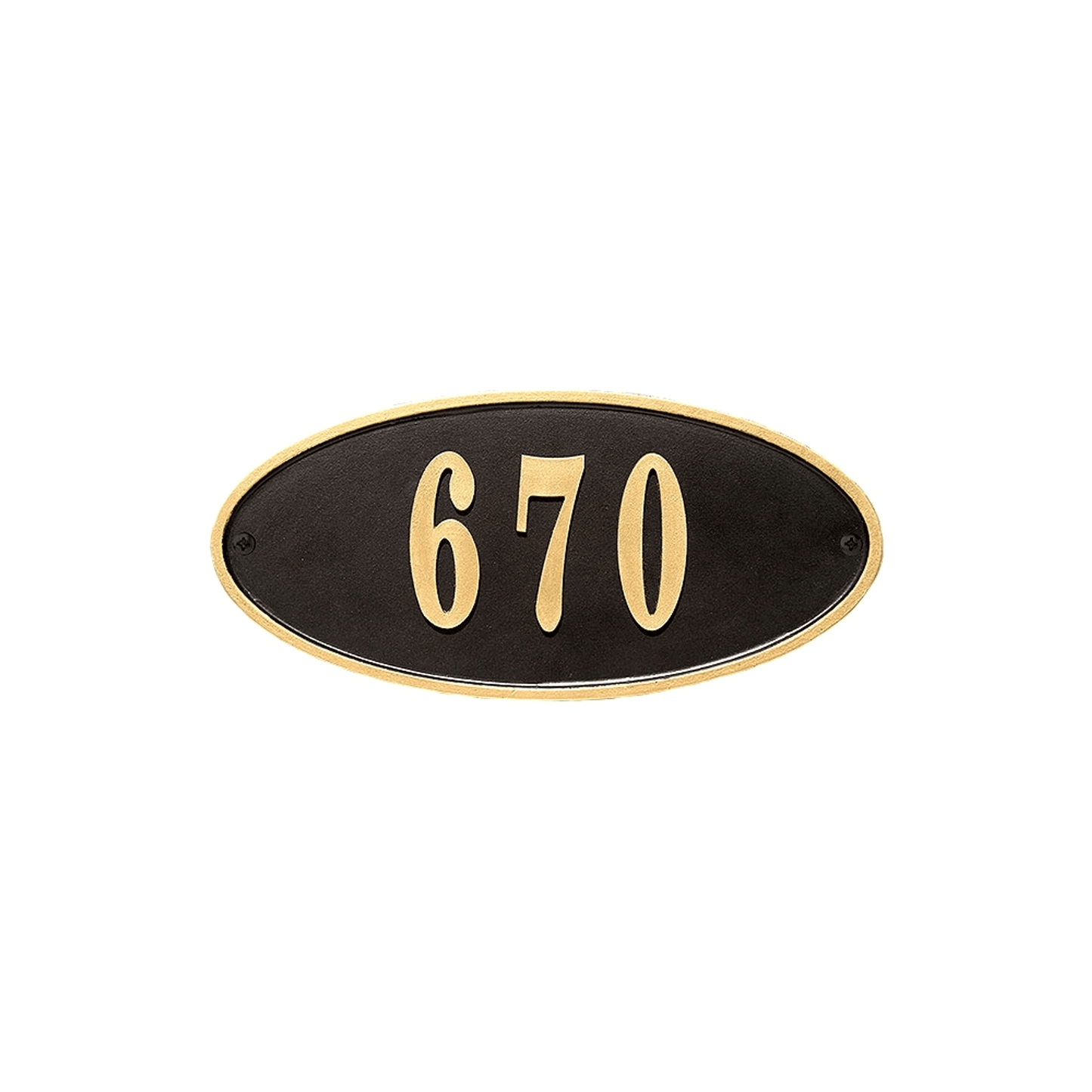 Claremont Oval Gold-Bordered Cast Aluminum Address Plaque