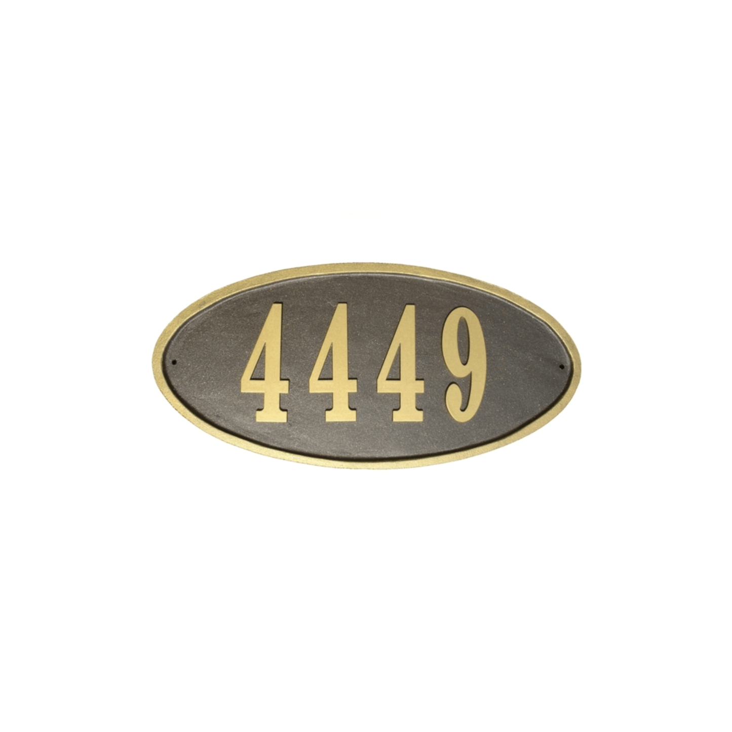 Claremont Oval Gold-Bordered Cast Aluminum Address Plaque