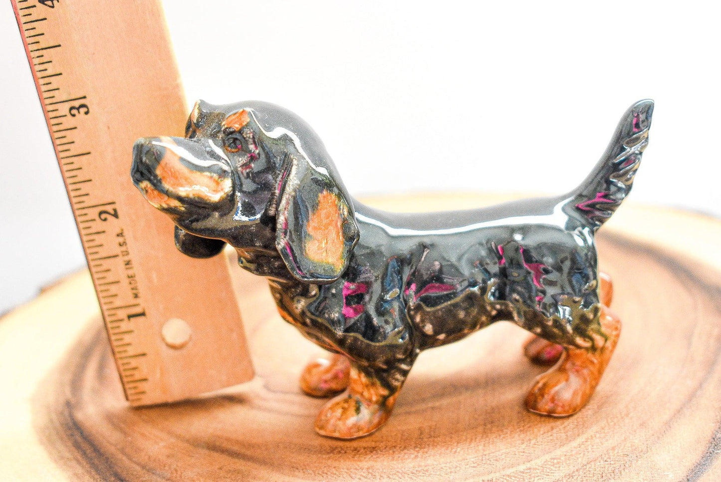 Vintage J. W. Co. Dachshund Porcelain Figurine