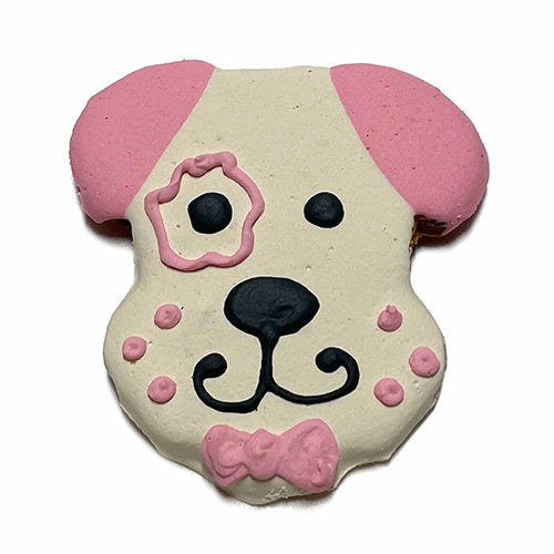 12 Peanut Butter Dog Head Cookies with Yogurt Coating - Case of 12