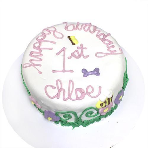 Personalized Designer Dog Cake with Yogurt Coating - Perfect Treat for Your Furry Friend