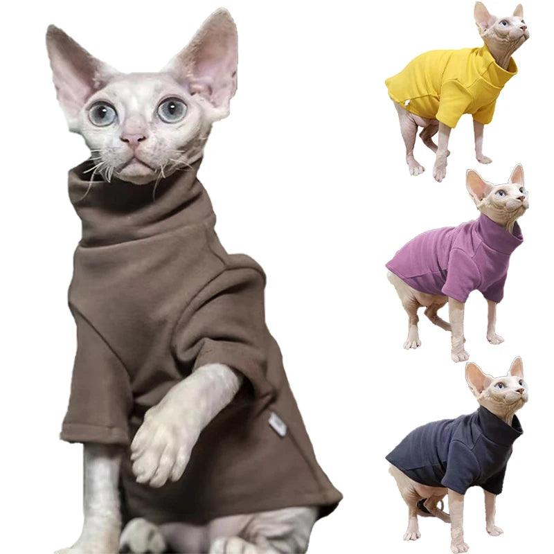 Winter Cozy Pet Pullover: Stylish Warmth for Sphynx Cats & Small Dogs