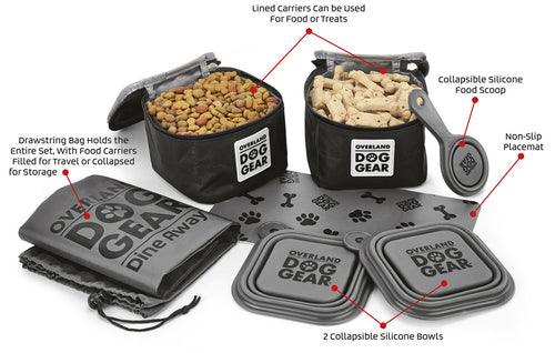 Luxury Dog Travel Food Bag Set