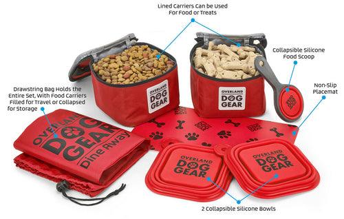 Luxury Dog Travel Food Bag Set