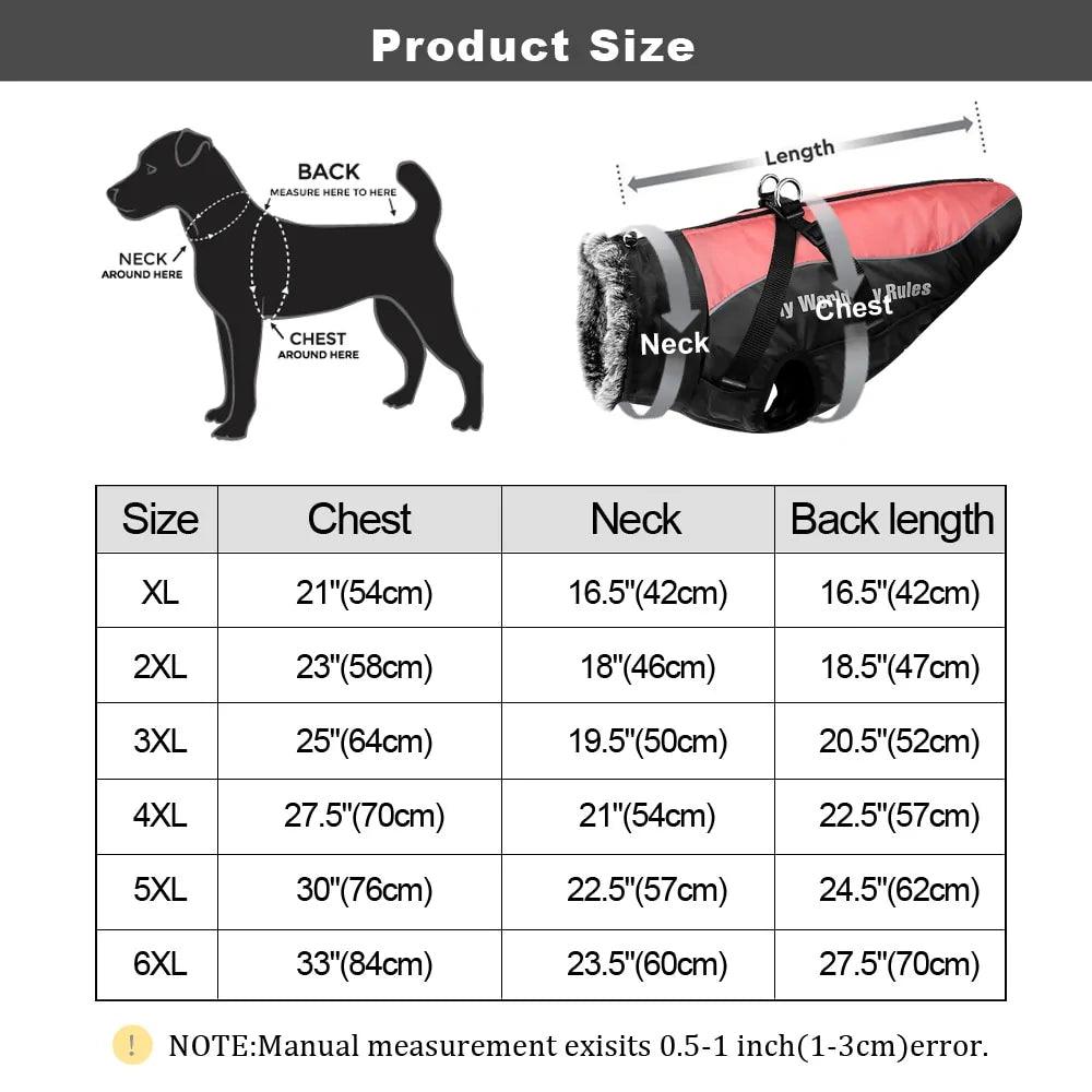 Winter Thicken Dog Coat with Harness for Medium to Large Dogs