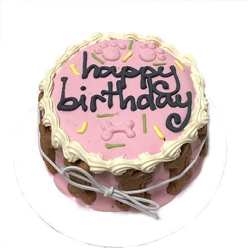 Petite Pink Dog Birthday Cake - Shelf-Stable Delight for Your Canine Companion